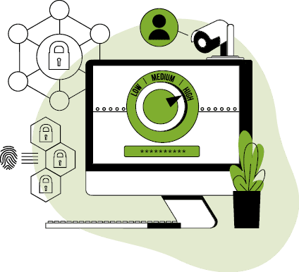 Grafik Computer hochgesichert