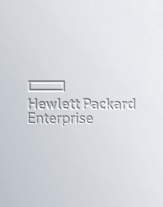 Grauer Hintergrund mir eingestanzten Logo von Hewlett Packard Enterprise (Auch bekannt als hp)