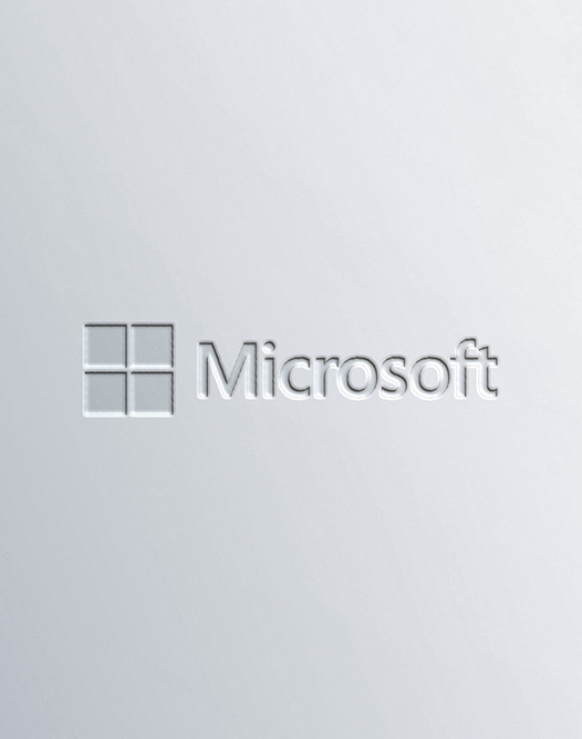 Grauer Hintergrund mir eingestanzten Logo von Microsoft
