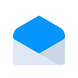 Blaues Icon eines geöffneten Briefumschlag