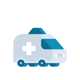 blauer Emoji eines Krankenwagens