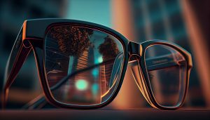 Brille wirft Virtuelles Bild zurück