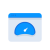 Blaues Icon eines Pedometers in der Webansicht