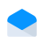 Blaues Icon eines geöffneten Briefumschlag